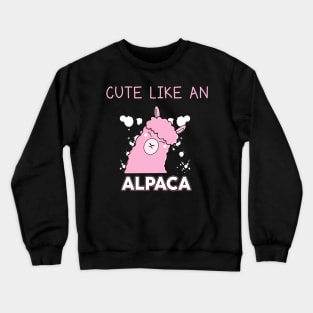 Pink Alpaca Funny Crewneck Sweatshirt